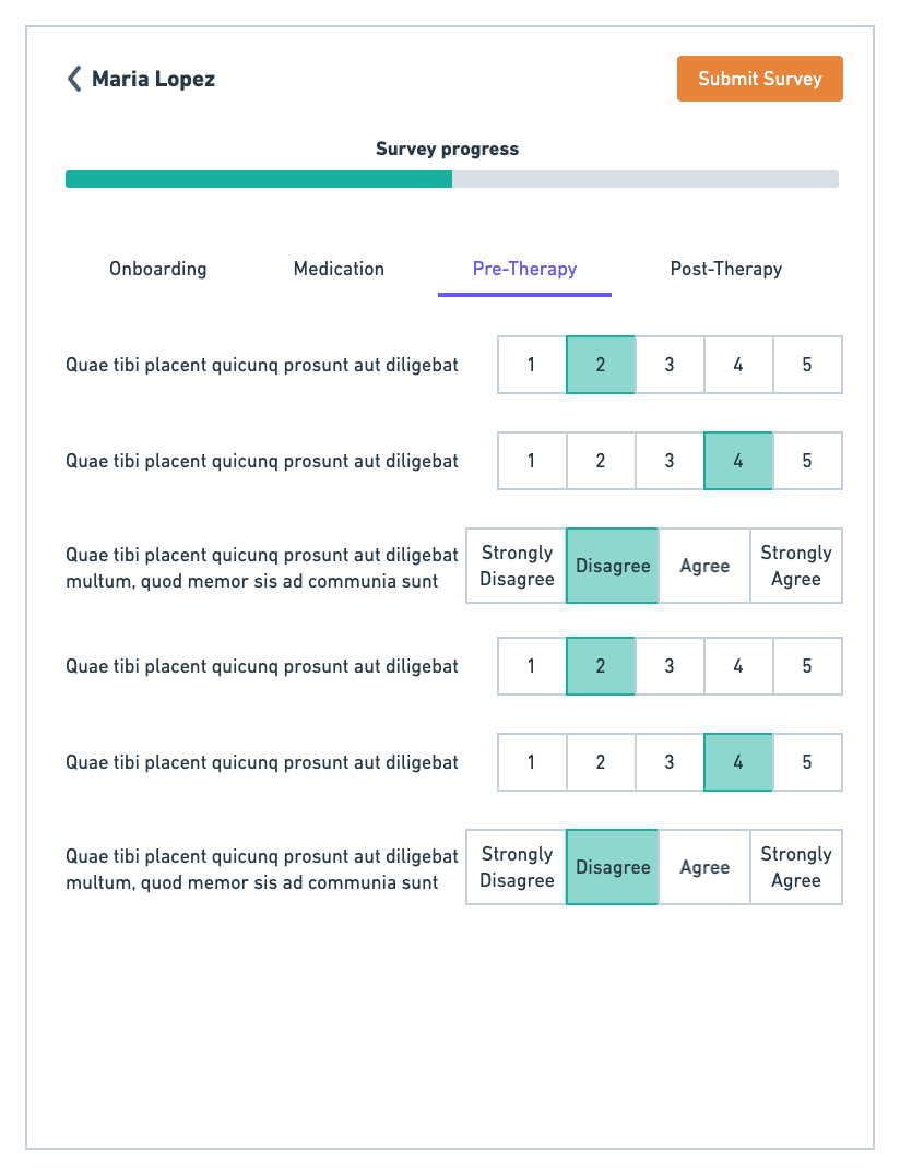 Respiratory app patient survey